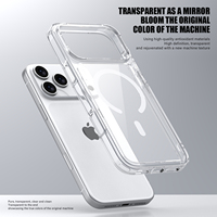 Coque de protection transparente magnétique antichoc en TPU et PC pour iPhone 17 Pro, compatible également avec iPhone 17 Air et 18 Pro Max