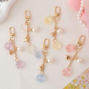 Nuevo Llavero de Acrílico con Rosa, Pequeño, Fresco y Colorido, Colgante de Corazón de Aleación, para Auriculares y Bolsos - Product Image 1