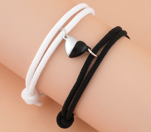 3mm renkli kordon <span class=keywords><strong>dize</strong></span> düğümlü ayarlanabilir kalp mıknatıs Charm çift bilezikleri sevgililer günü hediyeleri karton zarf paketlenmiş - Product Image 3