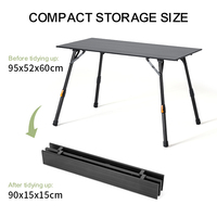 Table pliante en alliage d'aluminium avec conception à ouverture rapide et fonction de réglage de la hauteur pour le camping et l'utilisation en extérieur