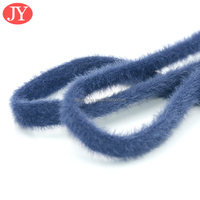 Lacets de chaussures décontractés en toile de polyester pelucheux et plat de 12 mm, motif uni, marque JY, norme américaine, vente en gros