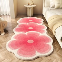 Blumen förmige 10mm Imitation Kaschmir Teppich schmutz abweisend leicht zu reinigen kühlende Fuß matte für zu Hause Wohnzimmer Schlafzimmer Bett
