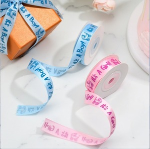 1 Rotolo 10 Iarde Nastro Stampato 'It Is a Boy Girl' per Festa di Rivelazione del Sesso, Regalo, Fai-da-Te, Confezioni, Decorazioni per Baby Shower - Product Image 3