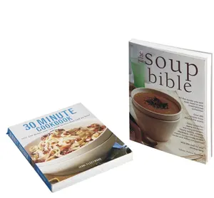 Venta caliente Fabricante de libros de cocina Encuadernación perfecta libros de comida impresión rústica