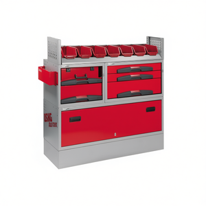 Armoire de rangement en plastique pour l'automobile EF2 5006, cadre métallique rouge, organisateur d'outils, équipement d'atelier - Product Image 2