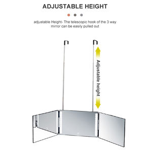 Espejo de corte de pelo triple portátil de 3 vías, espejo de 360 grados para corte de pelo, <span class=keywords><strong>afeitado</strong></span>, maquillaje con soportes de altura ajustables - Product Image 3