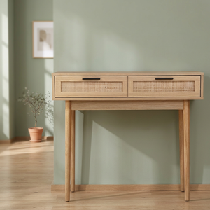 Mesa Consola Moderna de Estilo Mid-Century para Sala de Estar y Hotel con Cajones de Almacenamiento, Patas de Madera Sólida Ecológicas para Dormitorio o Comedor - Product Image 3