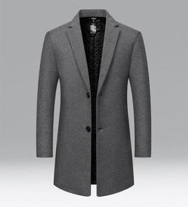 Cappotti Slim da <span class=keywords><strong>Uomo</strong></span> per Autunno/Inverno, Cappotti Casual in Lana Tinta Unita, Cappotti Lunghi in Tweed Spesso - Product Image 5