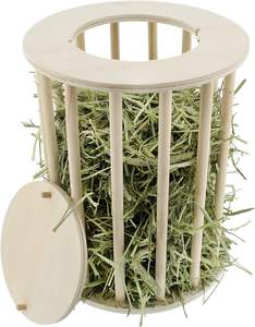 Alimentador de hierba de conejo personalizado chinchillas de madera estante de heno procesamiento alimentador multifuncional hámster alimentador de madera - Product Image 1