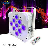 10 Luces de Proyección RGBAW+UV de 9*18W 6 en 1 con Batería Recargable, Control Inalámbrico DMX512 y WiFi para Escenarios, DJ, Bares y Fiestas