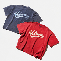 T-shirt Streetwear Rétro Délavé à l'Acide Coupe Oversize Boxy Personnalisé avec Impression Sérigraphiée