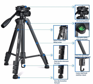 Tré<span class=keywords><strong>pied</strong></span> pour appareil photo reflex numérique VCT-668, tré<span class=keywords><strong>pied</strong></span> pour téléphone portable, tré<span class=keywords><strong>pied</strong></span> pour photographie en direct, support de projecteur, support de <span class=keywords><strong>lampe</strong></span> de pêche pour vidéo - Product Image 3