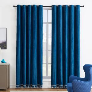 Tende di Lusso per <span class=keywords><strong>Soggiorno</strong></span> e Camera da Letto, Tenda Oscurante Blu per <span class=keywords><strong>Finestra</strong></span> e <span class=keywords><strong>Porta</strong></span> Moderna Grigia - Product Image 2