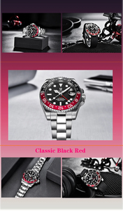 นาฬิกาข้อมือผู้ชายแบรนด์ดัง กระจกแซฟไฟร์ ระบบ GMT กันน้ำ 100 เมตร นาฬิกาอัตโนมัติสำหรับผู้ชาย <span class=keywords><strong>PAGANI</strong></span> <span class=keywords><strong>DESIGN</strong></span> <span class=keywords><strong>1662</strong></span> GMT - Product Image 4