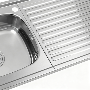 Giá rẻ thép không gỉ Bồn Rửa Nhà Bếp hình chữ nhật Bát duy nhất với drainboard đánh bóng Báo Chí chìm cho bán buôn - Product Image 2