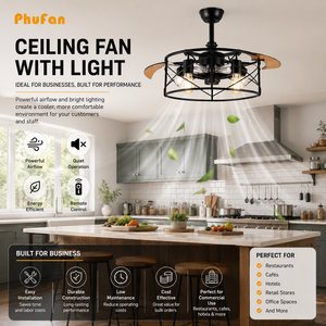 <span class=keywords><strong>Ventilateur</strong></span> de <span class=keywords><strong>plafond</strong></span> industriel moderne B2B avec éclairage intégré, 20 pouces, cage dorée, 5 pales, LED, télécommande, <span class=keywords><strong>luminaire</strong></span> - Product Image 2