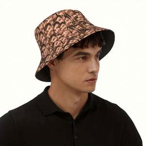 Chapeau Bob Personnalisé Imprimé Photo Style Urbain Amusant en Polyester pour Hommes et Femmes, Idéal Plage et Voyage, Motif Feuille de Dessin Animé - Product Image 6