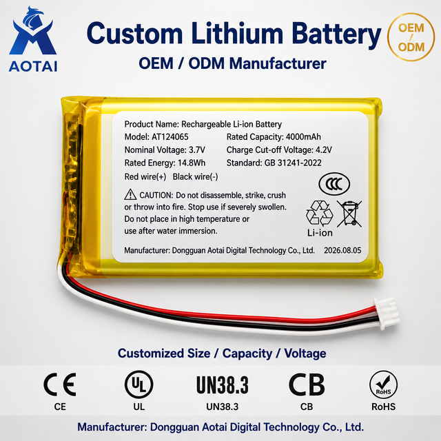Manufacturer Wholesale Professional 3.7V 4000mAh Liquid Battery 124065 for Tablets and Power Storage Systems 500+ Cycles 85g