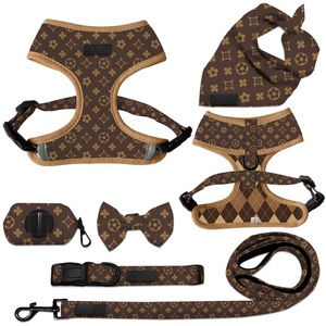 Set Harnesses Anjing Kucing Mewah Custom 2025, Dapat Disesuaikan, Bernapas, Tali & Kalung Hewan Peliharaan, Cetak Label Pribadi, Harnesses Hewan Peliharaan Modis - Product Image 1