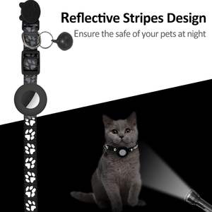 猫の襟Apple <span class=keywords><strong>Tracker</strong></span>ホルダー付き反射子猫の首輪<span class=keywords><strong>GPS</strong></span>調整可能軽量AirTag猫の首輪 - Product Image 3