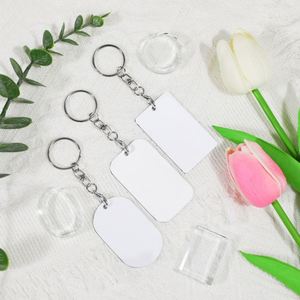 Customised Business Double Sides Printing Metal Rectangle Round Heart Square Sublimation Blanks Keychains - Product Image 3