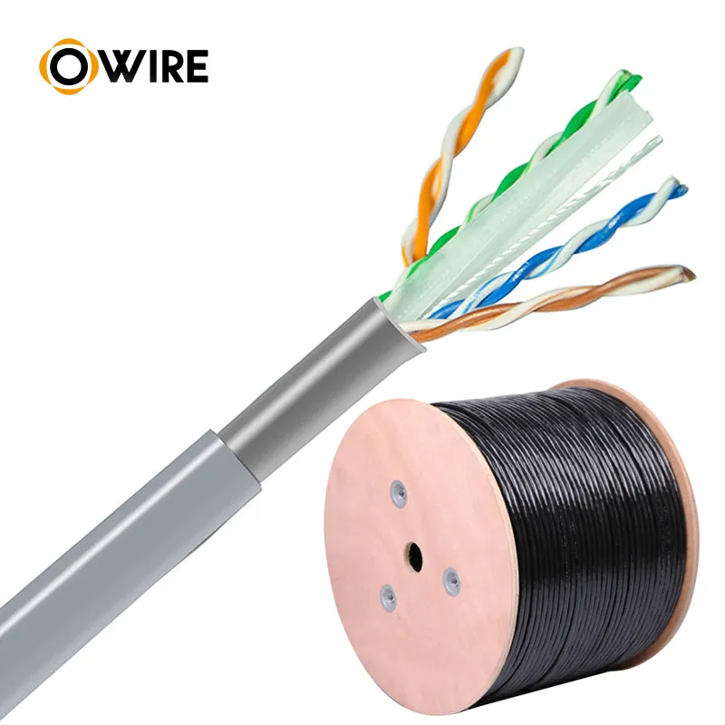 Owire d'intérieur 305 rouleau 18 24 awg lien réseau cat 5 6 extérieure cca utp cat6 cat5 cat4e ethernet lan câble avec bouclier