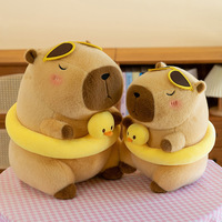 Nouvelle peluche Capybara style été, jouet en coton rose avec bouée de natation, 0-10 cm, cadeau pour filles