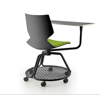 Ensemble table et chaise de bureau modernes avec base en acier conforme à la norme ANSI/BIFMA - Ergonomique, empilable, rotatif, durable, écologique, pour l'école et l'appartement