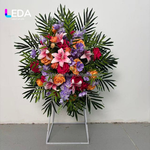 ดอกไม้ประดิษฐ์ LEDA สำหรับงานศพ ดอกไม้ผ้าไหมทรงกลม พวงหรีดดอกไม้ประดิษฐ์ สำหรับตกแต่งงานศพ งานศพที่สุสาน แสดงความเสียใจ - Product Image 5