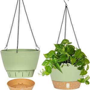 Pots de plantes en plastique P172 avec plateau profond et trous de drainage élevés Jardinières auto-arrosantes <span class=keywords><strong>pour</strong></span> plantes et fleurs d'intérieur et d'extérieur - Product Image 4