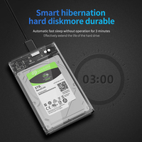 Usb 3.0 vers Sata Iii Boîtier de disque dur externe clair Boîtier de disque dur externe 2.5"