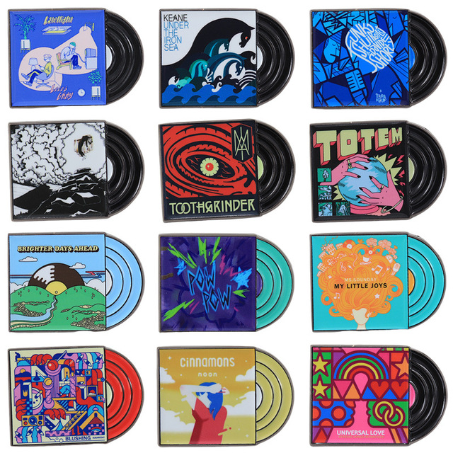 2026 New Retro Music-Themed Pins Cartoon Metal Enamel Pins Perfect for Backpacks and Clothing Gift for Music Lovers
