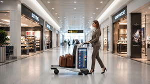Carrello Portabagagli Aeroportuale a Tre Schermi Dotato di <span class=keywords><strong>Intelligenza</strong></span> Artificiale per Assistere i Passeggeri - Product Image 2
