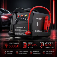 Démarreur de batterie 5500A en alliage LiFePO4 12V à puissance extrême avec pince intelligente, OEM ODM, emballage personnalisé, vente en gros