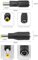 Adaptateur de prise d'alimentation CC pour ordinateur portable DAJIANG, connecteur mâle 8 mm, femelle 5,5 mm x 2,1 mm, matériau ignifuge pour PC
