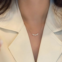 Collier ras du cou tendance en argent sterling S925 plaqué or 18 carats avec pendentif visage souriant en zircon pour femme, chaîne de clavicule, cadeau stylé