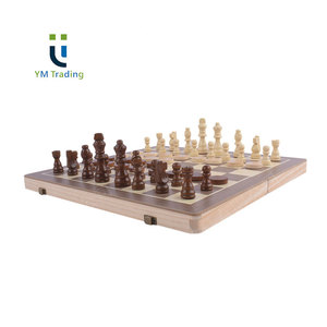 Barato 15 pulgadas plegable <span class=keywords><strong>ajedrez</strong></span> y tablero de damas 2 en 1 magnético juego de <span class=keywords><strong>ajedrez</strong></span> de madera - Product Image 4