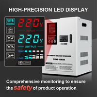 Stabilisateur AVR mural intelligent, 15 kVA monophasé, entrée large 100-250 V pour une sortie stable 220 V, protection des équipements