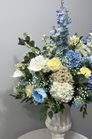 Offre Spéciale : Bouquet d'hortensias artificiels, fleurs naturelles et artificielles au toucher réel, boule de fleurs sauvages blanches et bleues, lys calla, centre de table de mariage