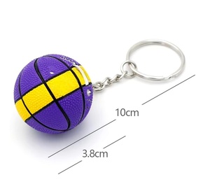Llavero <span class=keywords><strong>de</strong></span> Baloncesto en Miniatura 3D con Logotipo Estampado en Caliente, <span class=keywords><strong>de</strong></span> Goma y Cuero PU, para Clubes Deportivos - Product Image 2