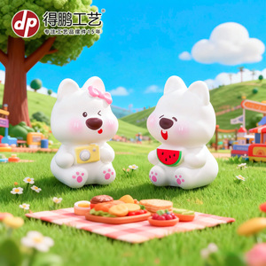 Muñeco de cachorro West Highland en miniatura de dibujos animados, decoraciones de resina para jardín, adornos de escritorio, regalo para el Día del Niño - Product Image 4