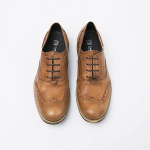 Fashionable British Retro Men's Lace-up <b>Shoes</b> Trendy Dress <b>Shoes</b> <b>Height</b> <b>Increasing</b> Feature Distressed Round-toe Casual <b>Shoes</b> - Product Image 4
