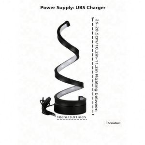 Modern Minimalist Spiral Plastic <b>Desk</b> Lamp <b>Electric</b> Sustainable Fashionable Three Color LED Ambient Light for Home Use - Product Image 4