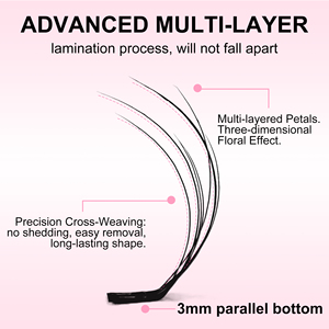Extensions de <span class=keywords><strong>cils</strong></span> 3D effet naturel, double couche, Camellia, LD LC Russian <span class=keywords><strong>Volume</strong></span> Fans, <span class=keywords><strong>cils</strong></span> volumineux, bouquets pré-faits, <span class=keywords><strong>cils</strong></span> individuels - Product Image 2