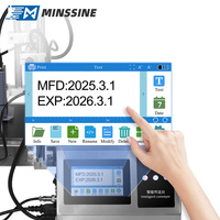 2024 nueva pantalla táctil inteligente multi idioma máquina de codificación de fecha código QR código de barras logo impresora de inyección de tinta con transportador de tinta de secado rápido