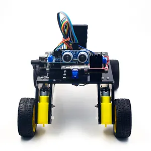 RoboWiz DIY שלט רחוק חכם רובוט רכב ערכת 4WD מארז ערכת עם קולי מודול הדרכה תואם עם Arduino IDE