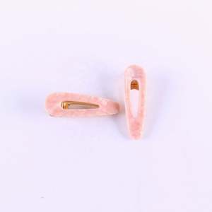 Pince à cheveux en acétate de marbre rose Pince à cheveux plate à carreaux scintillants - Product Image 1