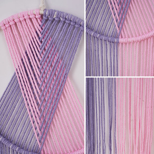 <span class=keywords><strong>Tapisserie</strong></span> murale en macramé nordique - Cordon de coton de couleur Morandi tissé pour la décoration de la maison - Product Image 3