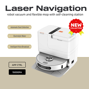 <span class=keywords><strong>Robot</strong></span> <span class=keywords><strong>Aspirapolvere</strong></span> di Alta Qualità con Aspirazione da 15000Pa, Controllo Tramite App, Erogazione Automatica dell'Acqua e 55 ℃   Mop per Pulizia a Acqua Calda per la Pulizia della Casa - Product Image 2