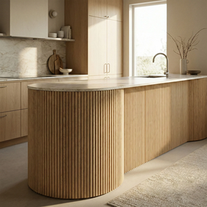 Pannelli 3D Tambour Super Flessibili in <span class=keywords><strong>MDF</strong></span>, Design Europeo in Rovere <span class=keywords><strong>Bianco</strong></span> e Noce Nero, <span class=keywords><strong>Pannello</strong></span> Scanalato per Hotel, Camere da Letto e Appartamenti - Product Image 2